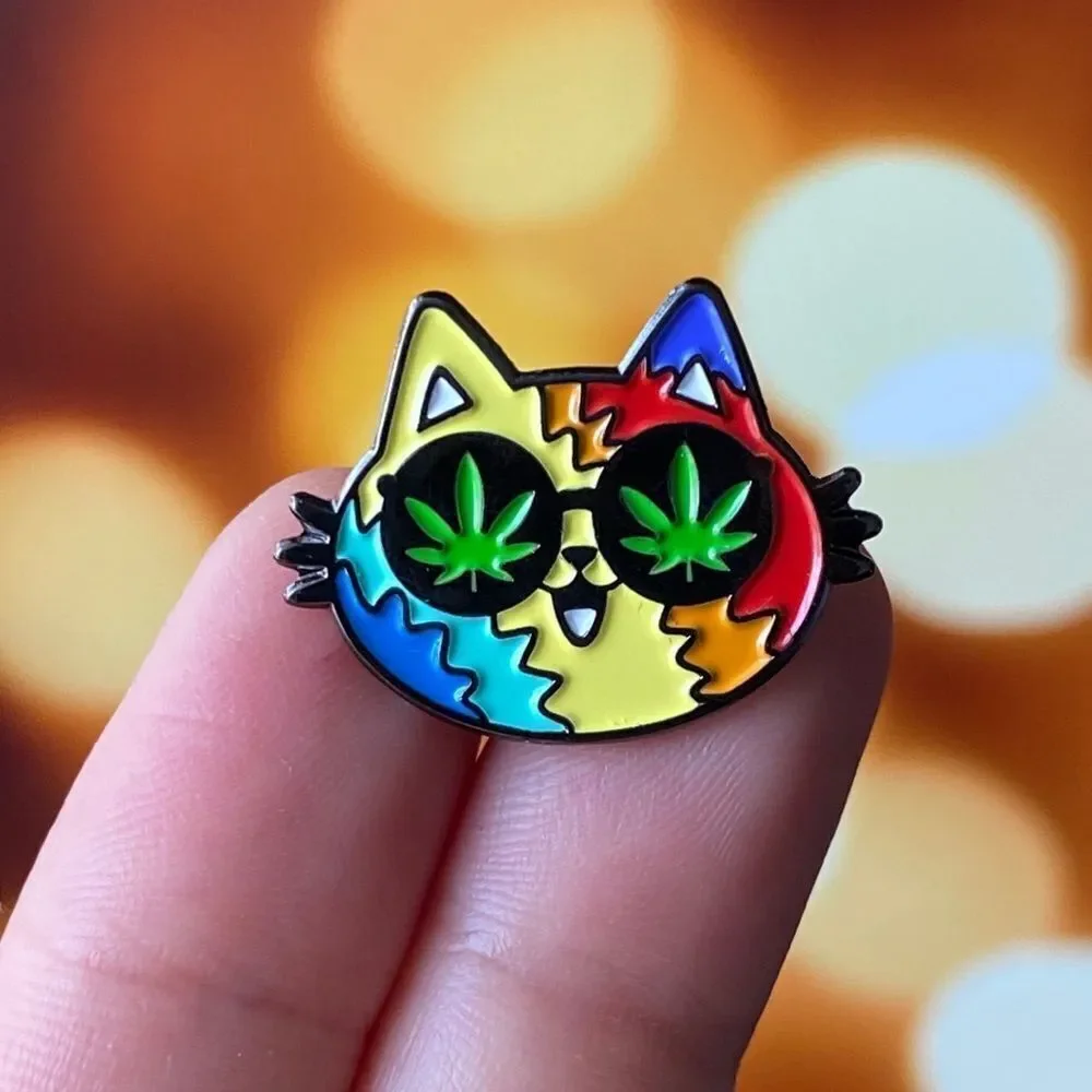 Rasta Kitty Enamel Pin/ Brooch